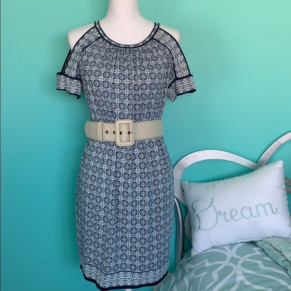 Max Studio Cold Shoulder Shift Dress